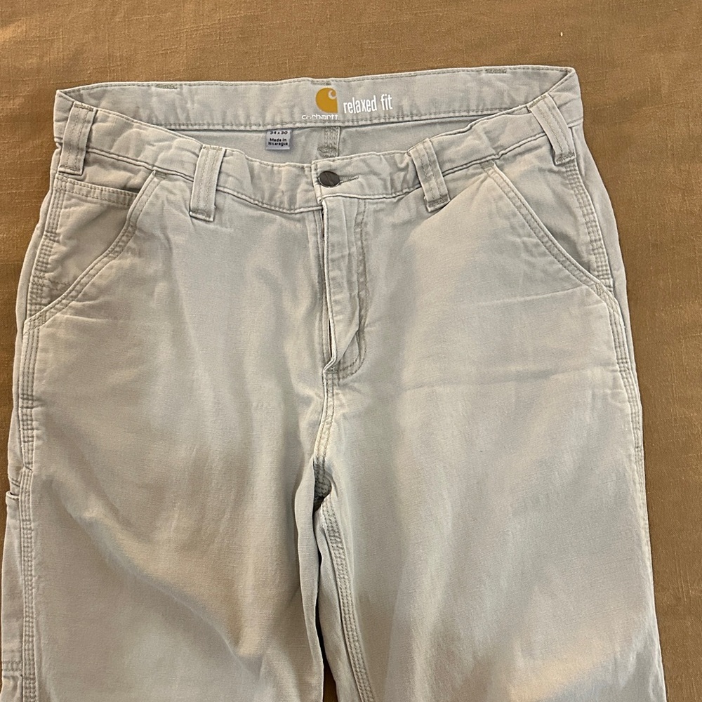 Carhartt Light Grey/Tan Relaxed Fit Trousers 34x30